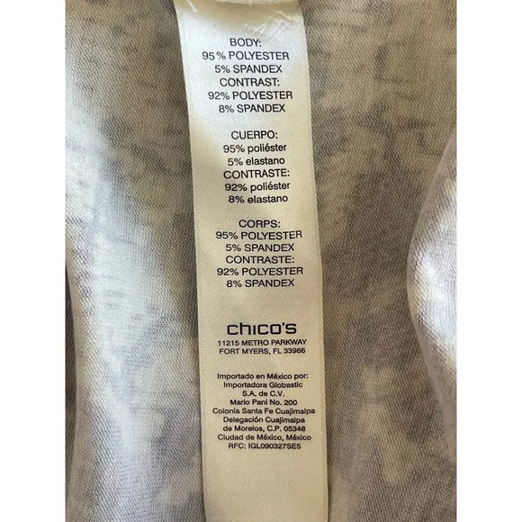 Chico's Size 2 (US L 12) Women's Long Sleeve V Neck Asymmetric Hem  Tunic Top - Picture 5 of 6